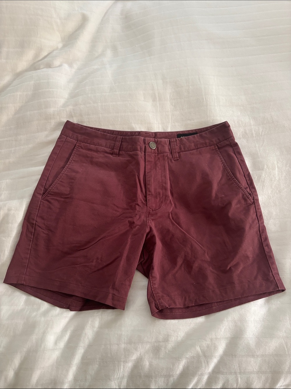 Bonobos Maroon Flat-Front Chino Shorts